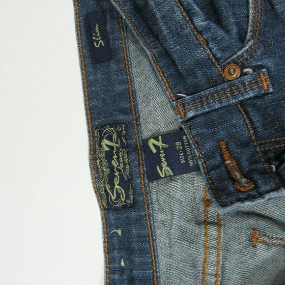 Seven7 Premium Denim Blue Jean Cut Off Shorts - Picture 6 of 9